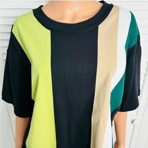 Free People Inspire striped Cropped Tee size Small